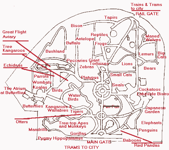 Map of Royal Melbourne Zoo