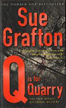 book cover, Q is for Quarry by Sue Grafton; 136x220