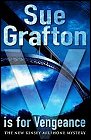 Book cover, V is for Vengeance, Sue Grafton; 91x140
