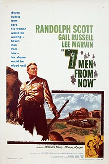 movie poster, Seven Men From Now; 220x332