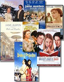 collage Jane Austen Pride and Prejudice movie marathon