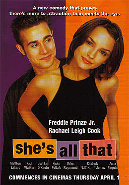 Movie Poster, She's All That, Festivale film review; shesallthat.jpg - 25490 Bytes