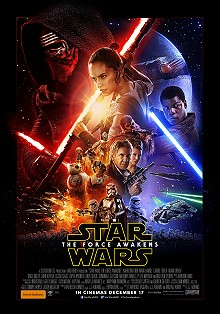 movie poster, Star Wars the Force Awakens, Festivale film review page; 220x314