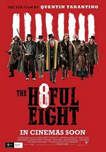 movie poster, The Hateful Eight, Festivale film review; 220x314