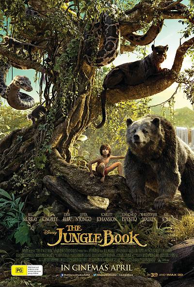 movie poster, The Jungle Book (2016), Festivale film review page; 400x593