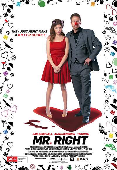 movie poster, Mr Right, Festivale film review ; 400x580