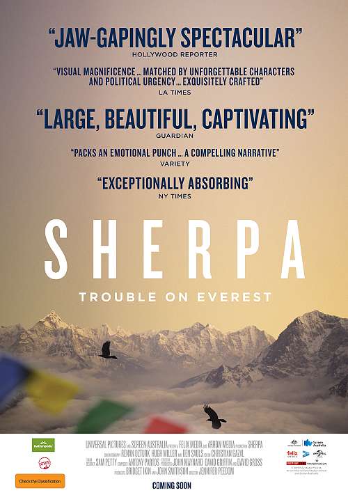 movie poster, Sherpa, Festivale film review; 500x724
