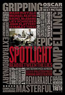 movie poster, Spotlight, Festivale film review ; 220x319