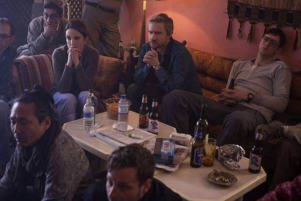 movie still, Whiskey Tango Foxtrot, Festivale film review; 600x400