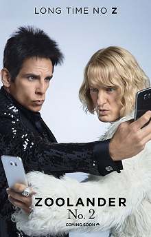 movie poster, Zoolander 2, Festivale film review; 220x344