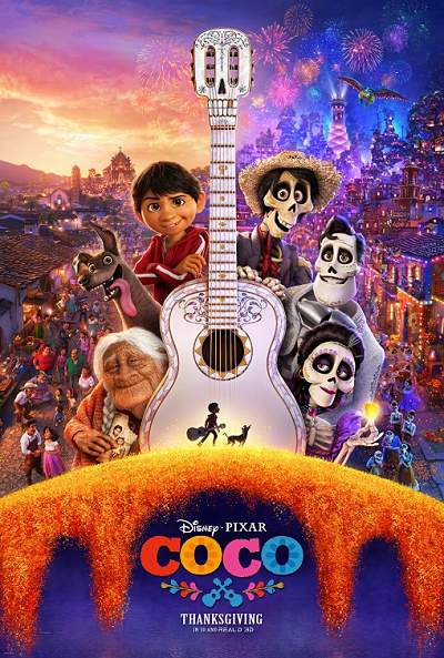 Movie poster, Coco; (c) 2017 Disney/Pixar, Festivale film review