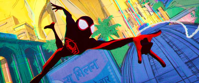 Spider-man Across the Spider-Verse Part one, movie still, cel;800x335