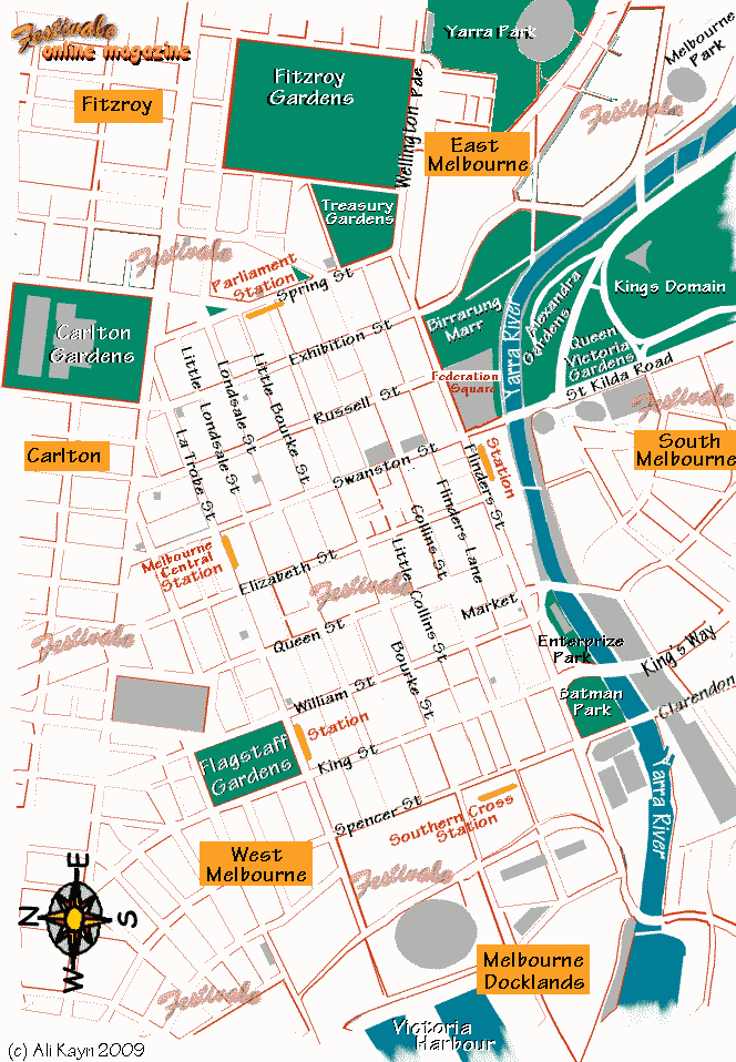 map of Melbourne Central District