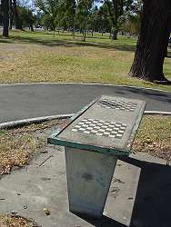 Albert Park, chess board table photograph by Ali Kayn 2005