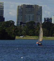 Sailboat on Albert Park Lake, South Melbourne, Victoria