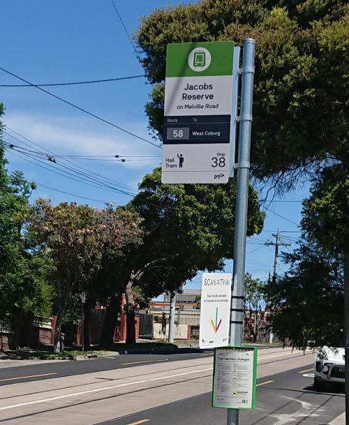 Tram stop, Jacobs Reserve, Brunswick West, Victoria (c) MMXXII Ali Kayn; 1000x664