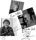 Collage, signatures, autographs, photographs, authors; 120x136