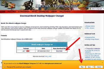 Bionix Wallpaper Changer install instructions; 350x233