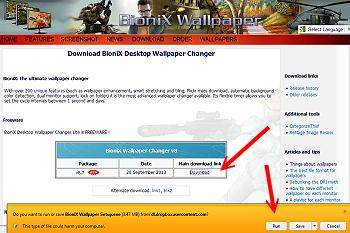 Bionix Wallpaper Changer install instructions; 350x233