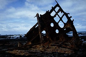 wrecked ship, Phillip Island, Photograph (c) Ali Kayn 1984
