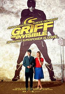 Movie poster, Griff the Invisible, Festivale film review; 220x314