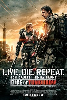 movie poster, Edge of Tomorrow, Festivale film review; 220x326