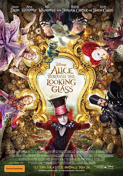 movie poster, Alice Through the Looking Glass; Festivale film review page; 400x571
