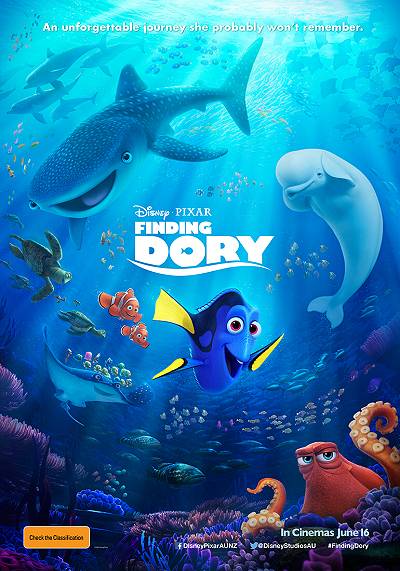 movie poster, Finding Dory, Festivale film review page; 400x571