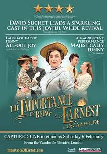 movie poster, The Importance of Being Earnest, Festivale film review; 220x316