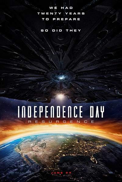 movie poster, Independence Day Resurgence, Festivale film review page; 400x593
