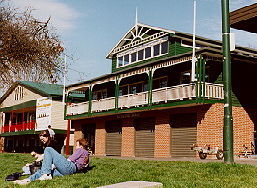 Across the road from Southgate, the Alexandra Gardens boat houses, Melbourne, Victoria, Australia