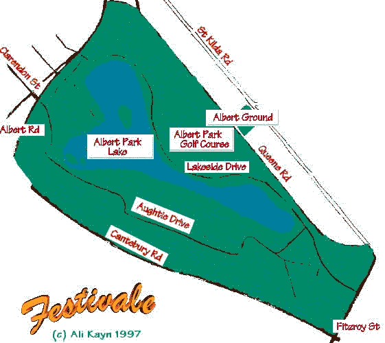 Map of Albert Park, Melbourne, Victoria, Australia