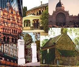 collage of historic sites in Melbourne, Victoria, Australia photographs by Ali Kayn